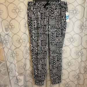 NWT‎ Fresh Prints of Bel-Air Men's Stretch Black/White Joggers Size X-Large